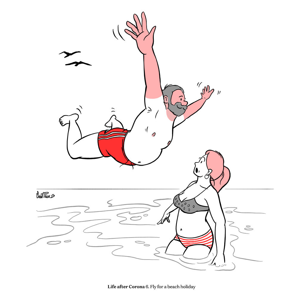 Life after coronavirus illustration holiday